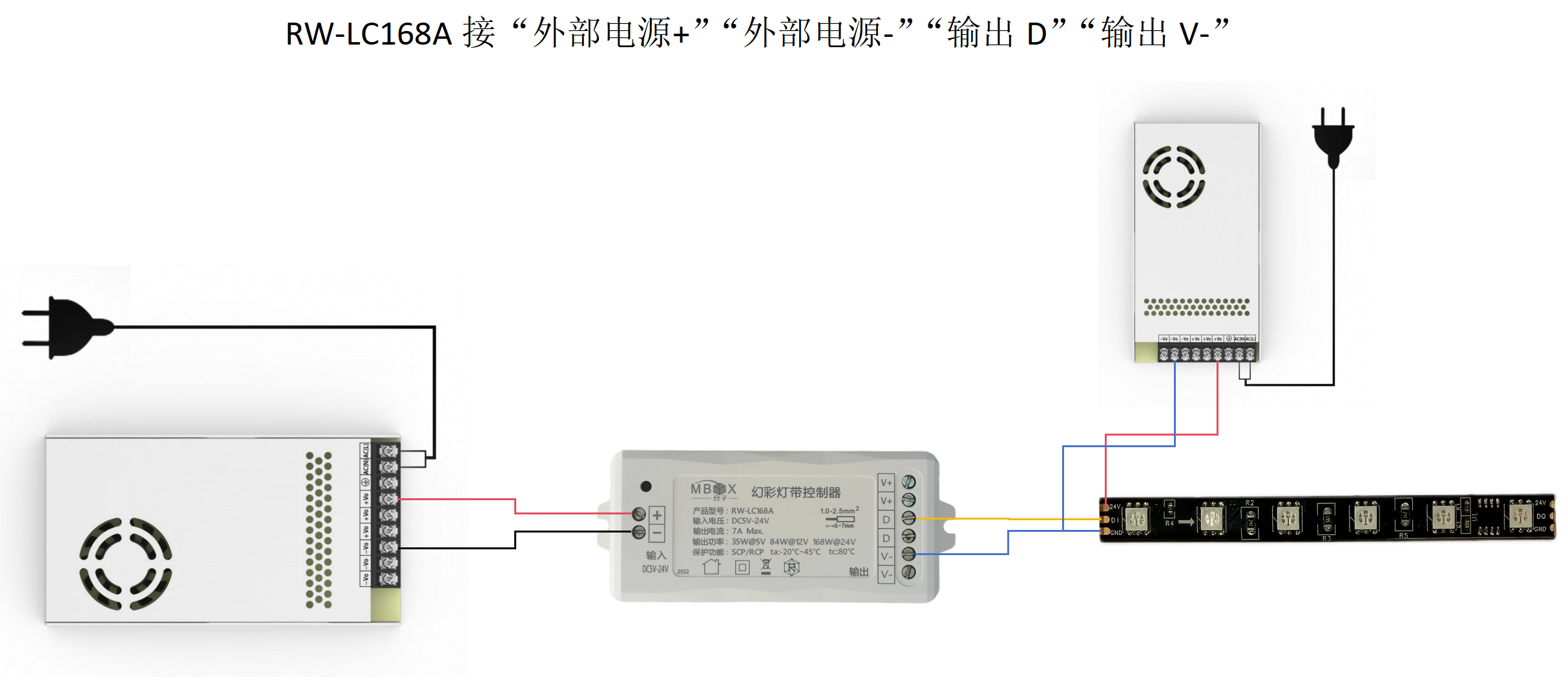 灯带控制器外接电源接线图